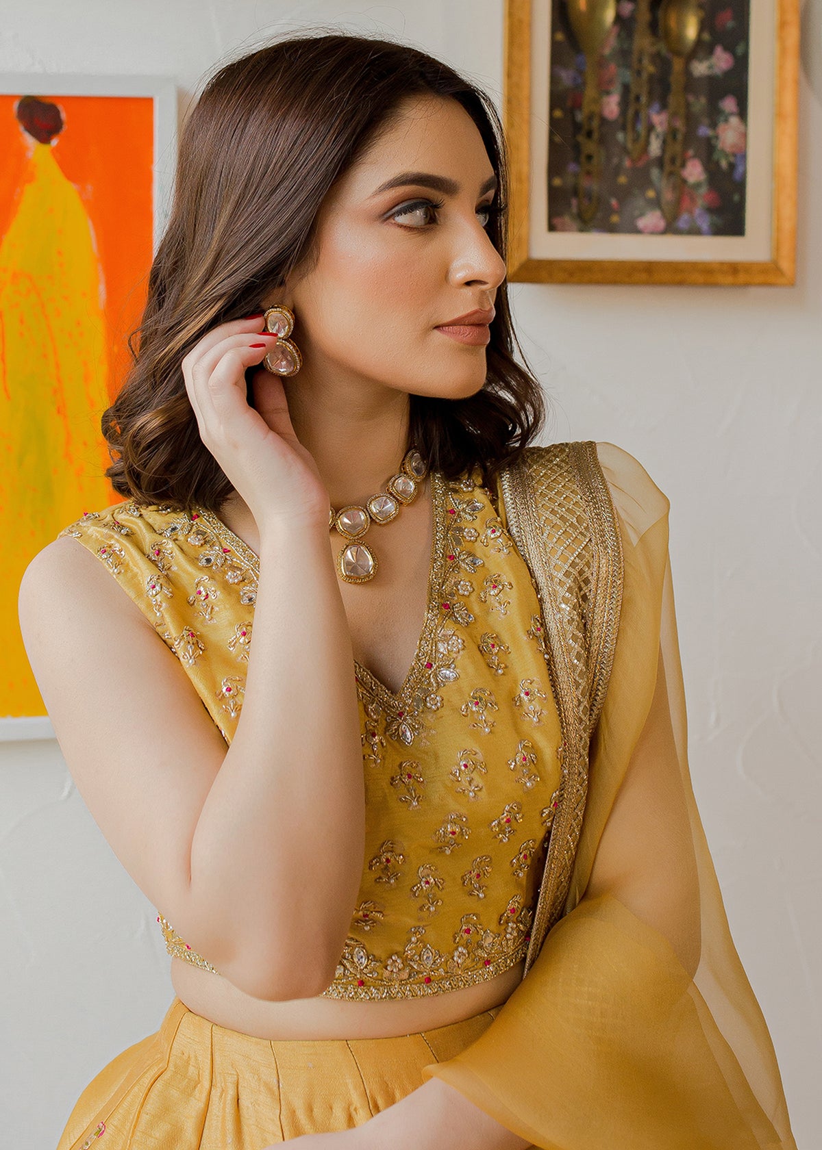 Yellow Island by Sadaf Fawad Khan — back view | SFK Formal