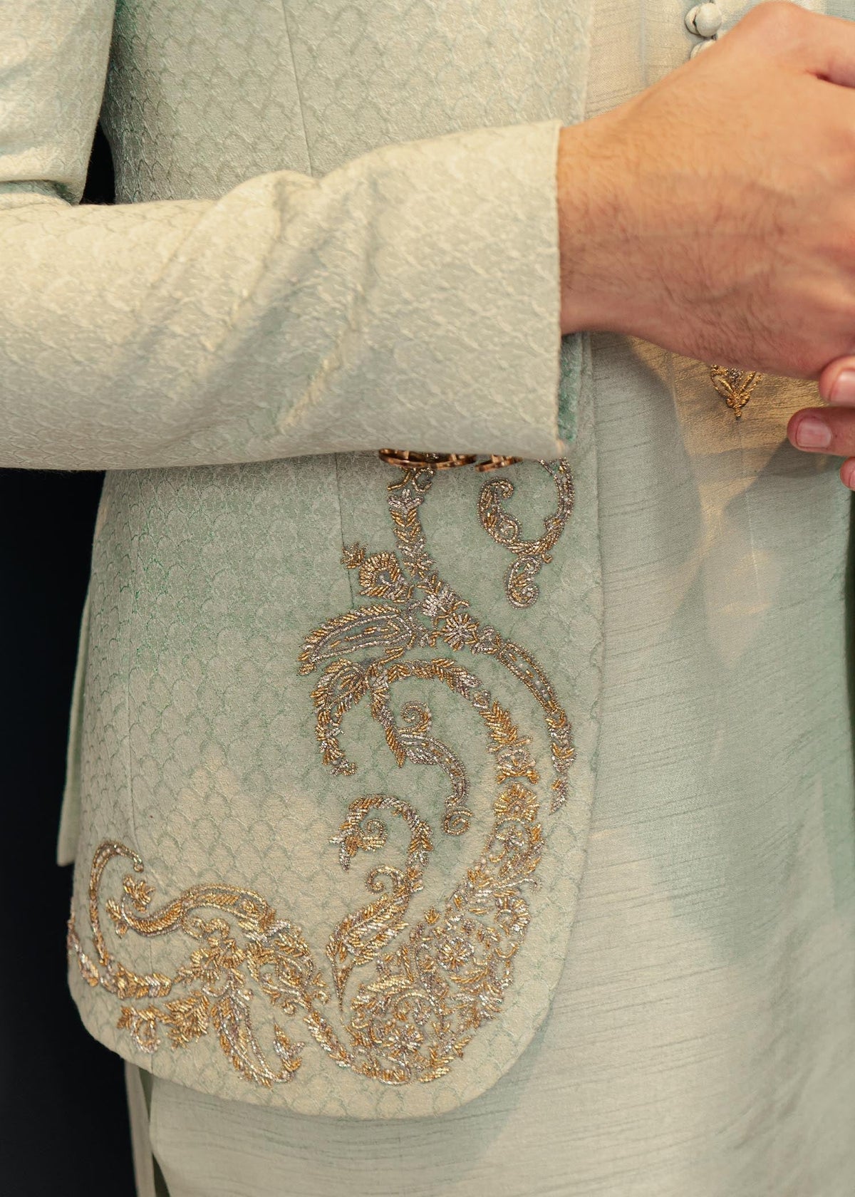 Seafoam Green by Sadaf Fawad Khan — side view | SFK Menswear