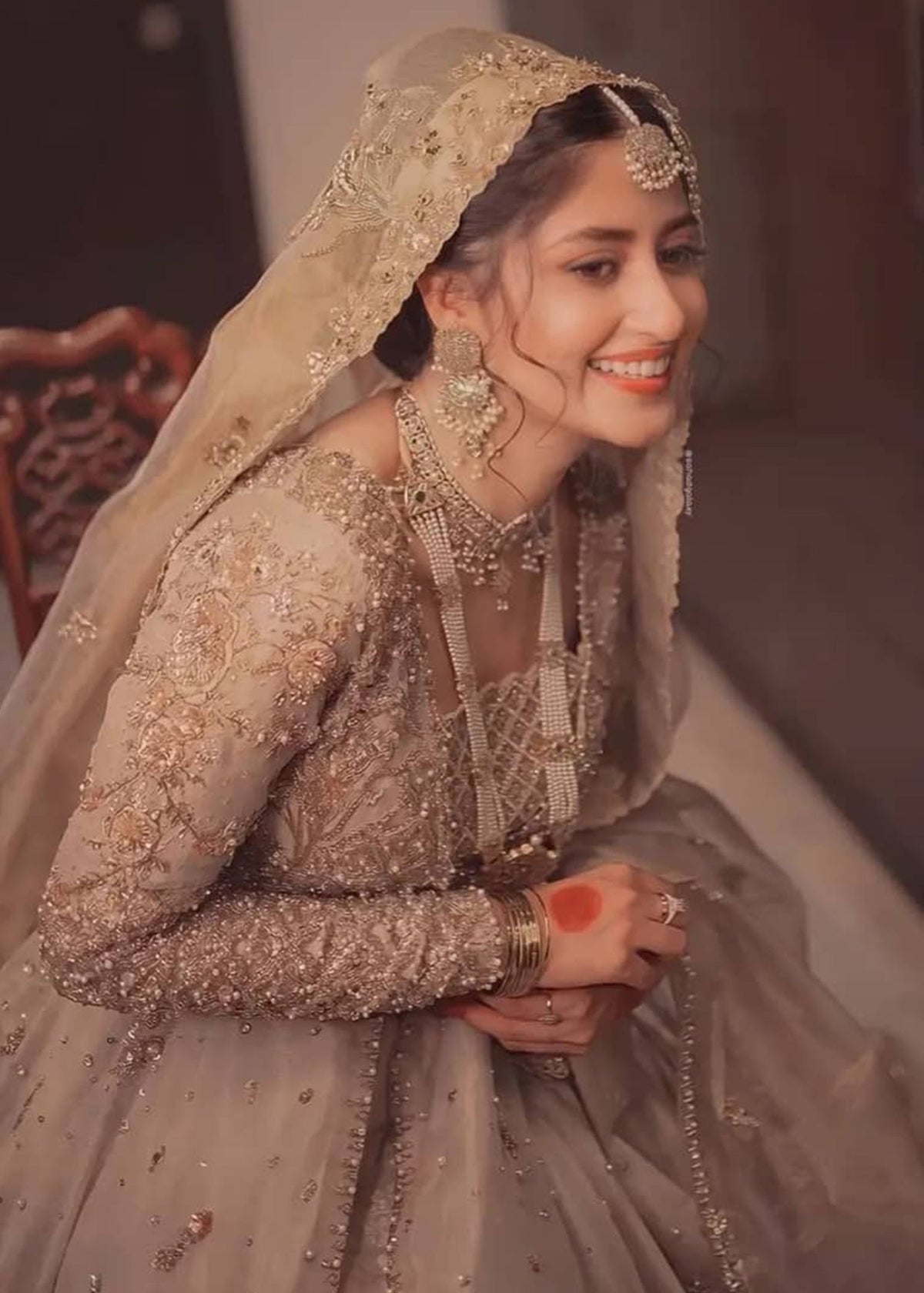 Sajal Aly in Sadaf Fawad Khan — detail view | SFK Formal