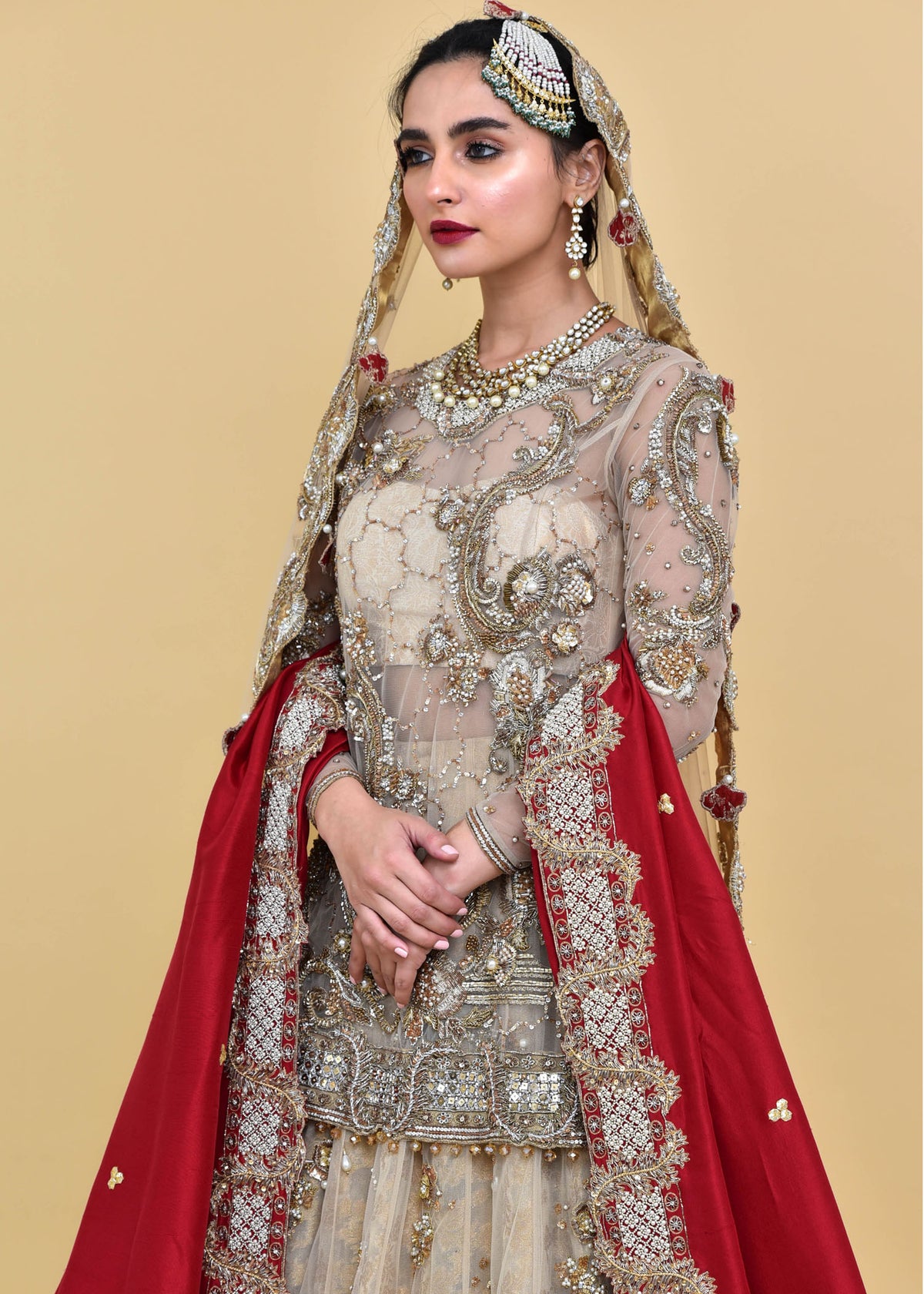 Heavy Rose Vine by Sadaf Fawad Khan — side view | SFK Luxury Pret