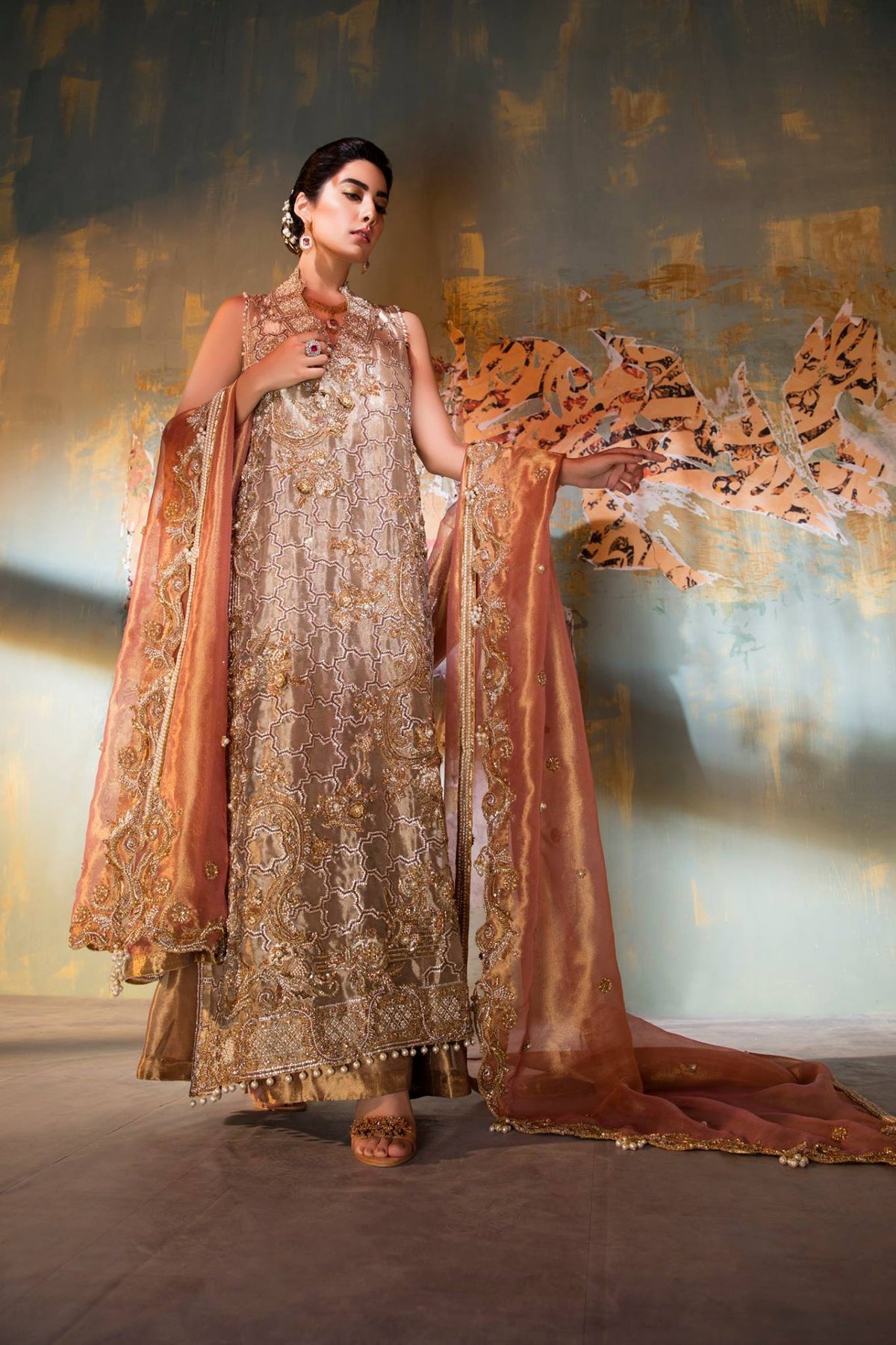 Peach Envy by Sadaf Fawad Khan — side view | SFK Formal