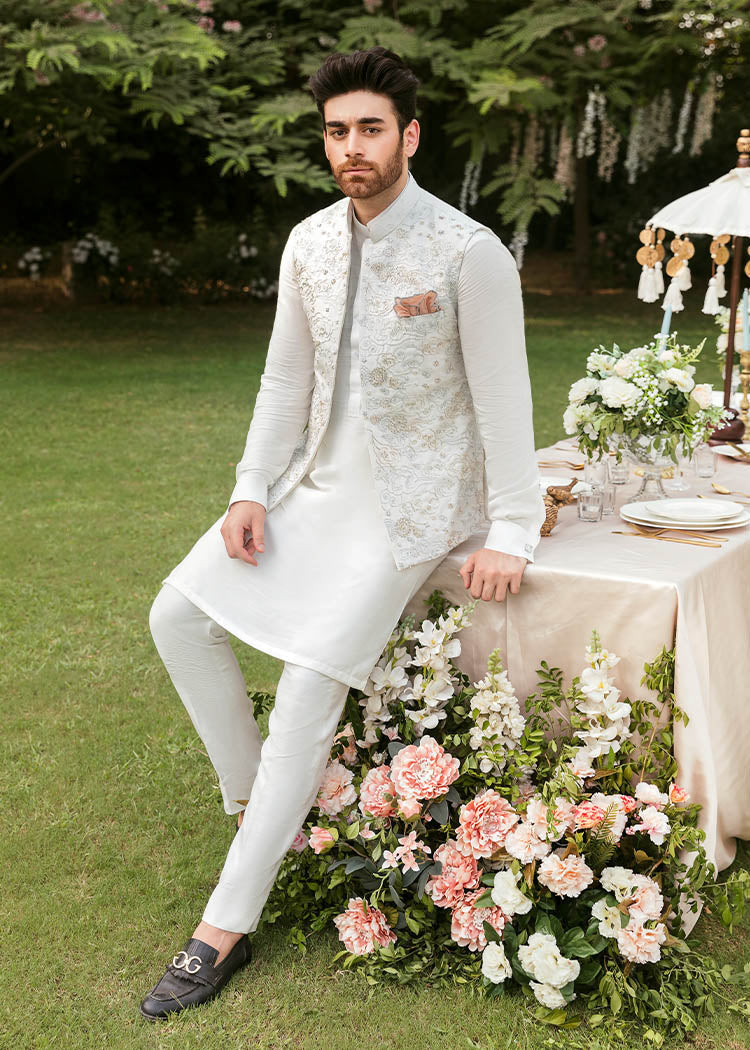 White Clouds by Sadaf Fawad Khan — detail view | SFK Menswear