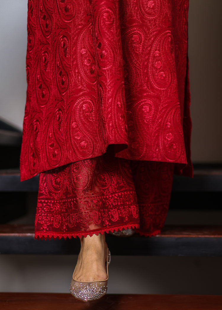 Runaway Red by Sadaf Fawad Khan — full length view | SFK Formal