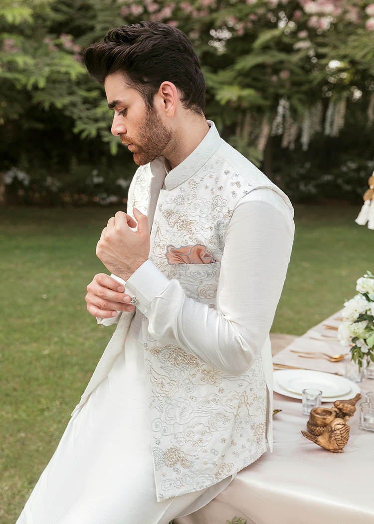 White Clouds by Sadaf Fawad Khan — side view | SFK Menswear