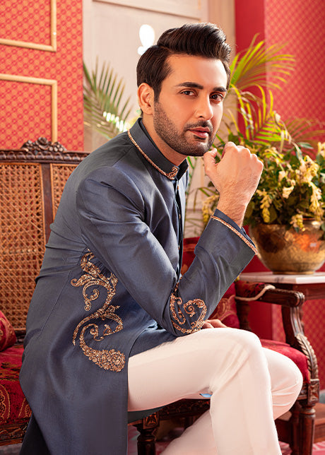 Celestial Blue by Sadaf Fawad Khan — detail view | SFK Menswear