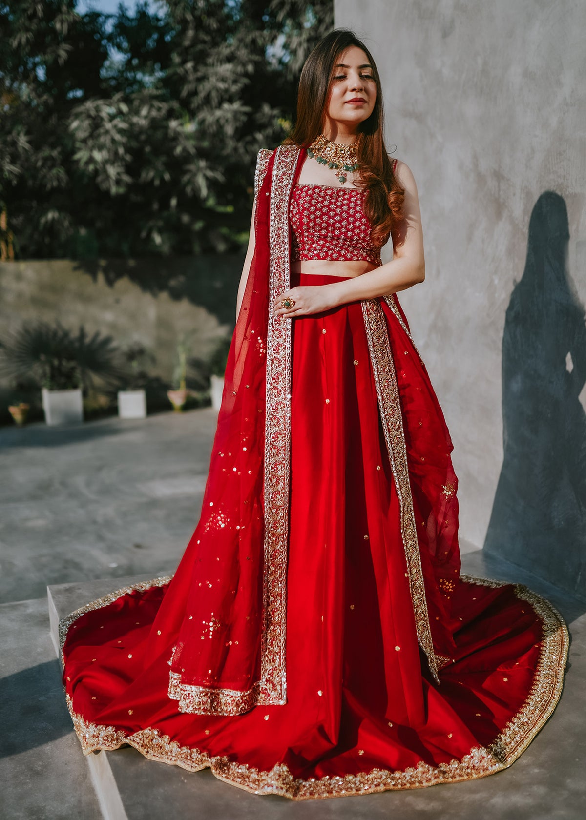 Majestic Red by Sadaf Fawad Khan — Deep Red Embellished Formal Outfit | SFK Formal