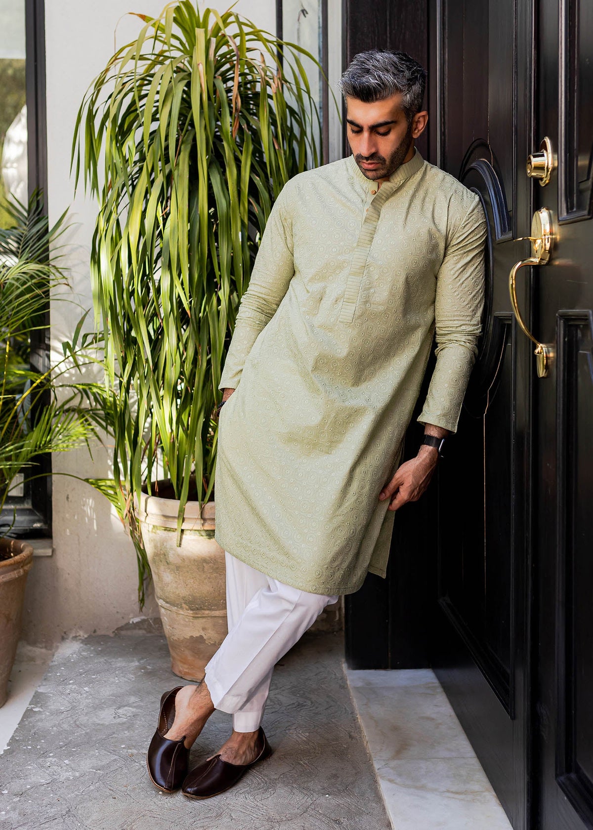 Slender Stem by Sadaf Fawad Khan — side view | SFK Menswear
