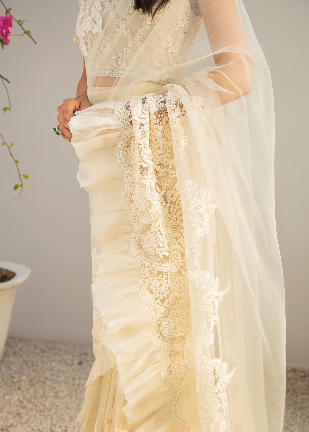 White O'hara by Sadaf Fawad Khan — detail view | SFK Formal