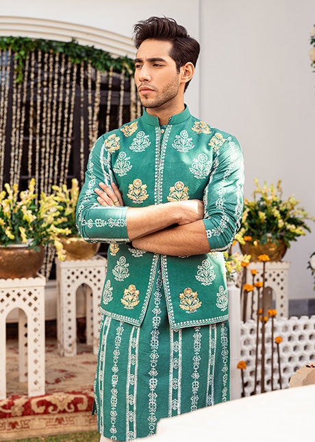Spanish Green by Sadaf Fawad Khan | SFK Menswear