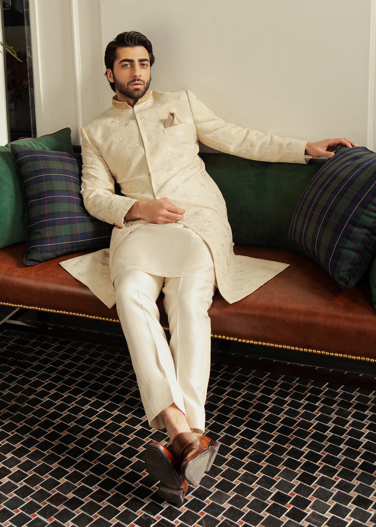 Chanterelle Beige by Sadaf Fawad Khan — detail view | SFK Menswear