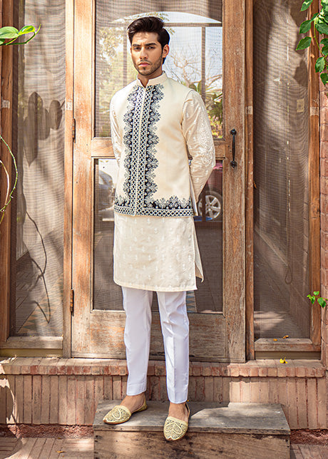 Black Spout Waistcoat by Sadaf Fawad Khan | SFK Menswear