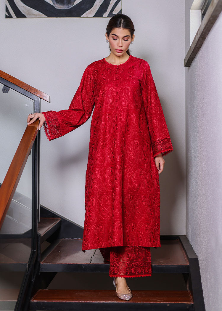 Runaway Red by Sadaf Fawad Khan — close-up view | SFK Formal
