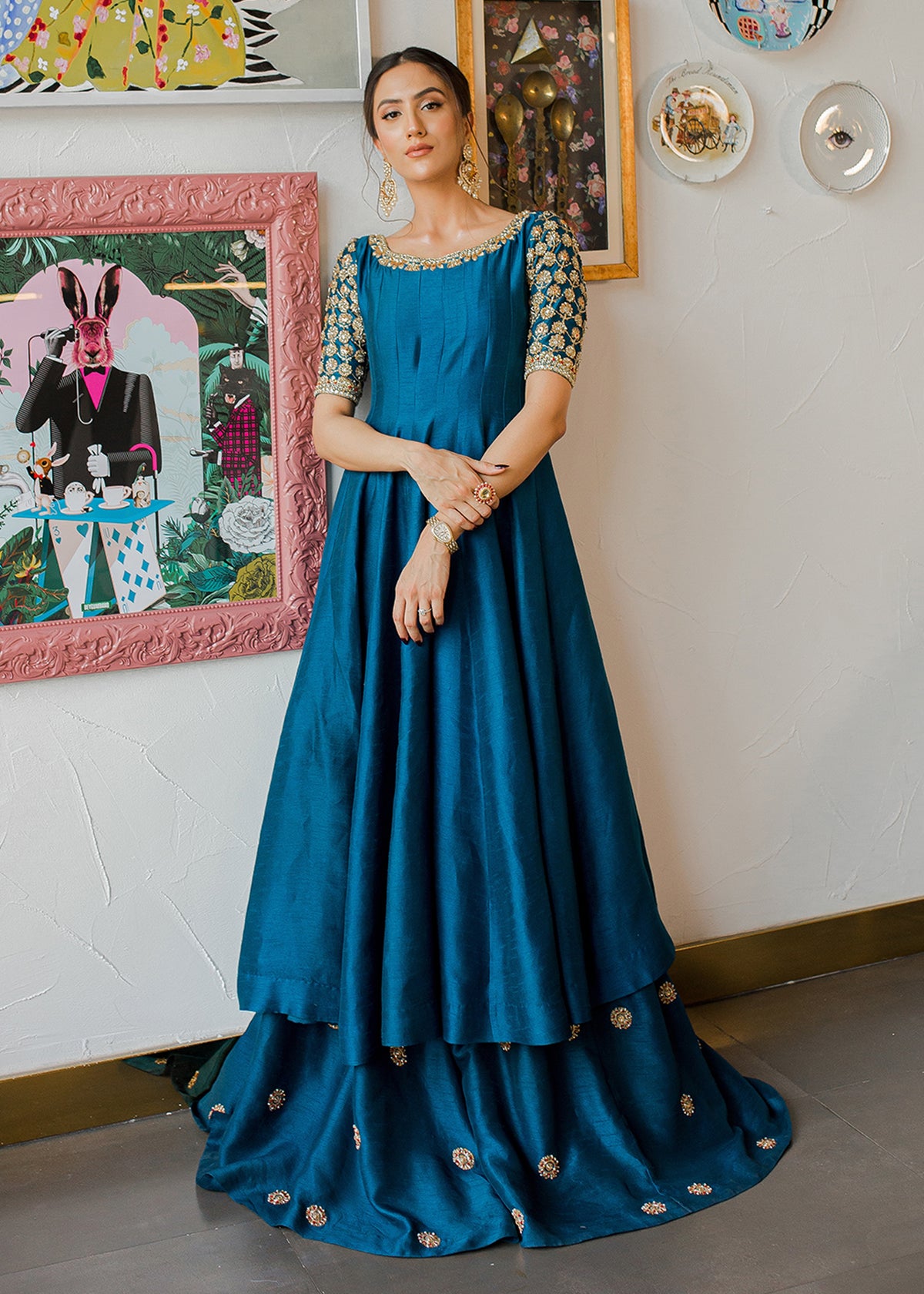 Blue Mist Formal by Sadaf Fawad Khan — side view | SFK Formal