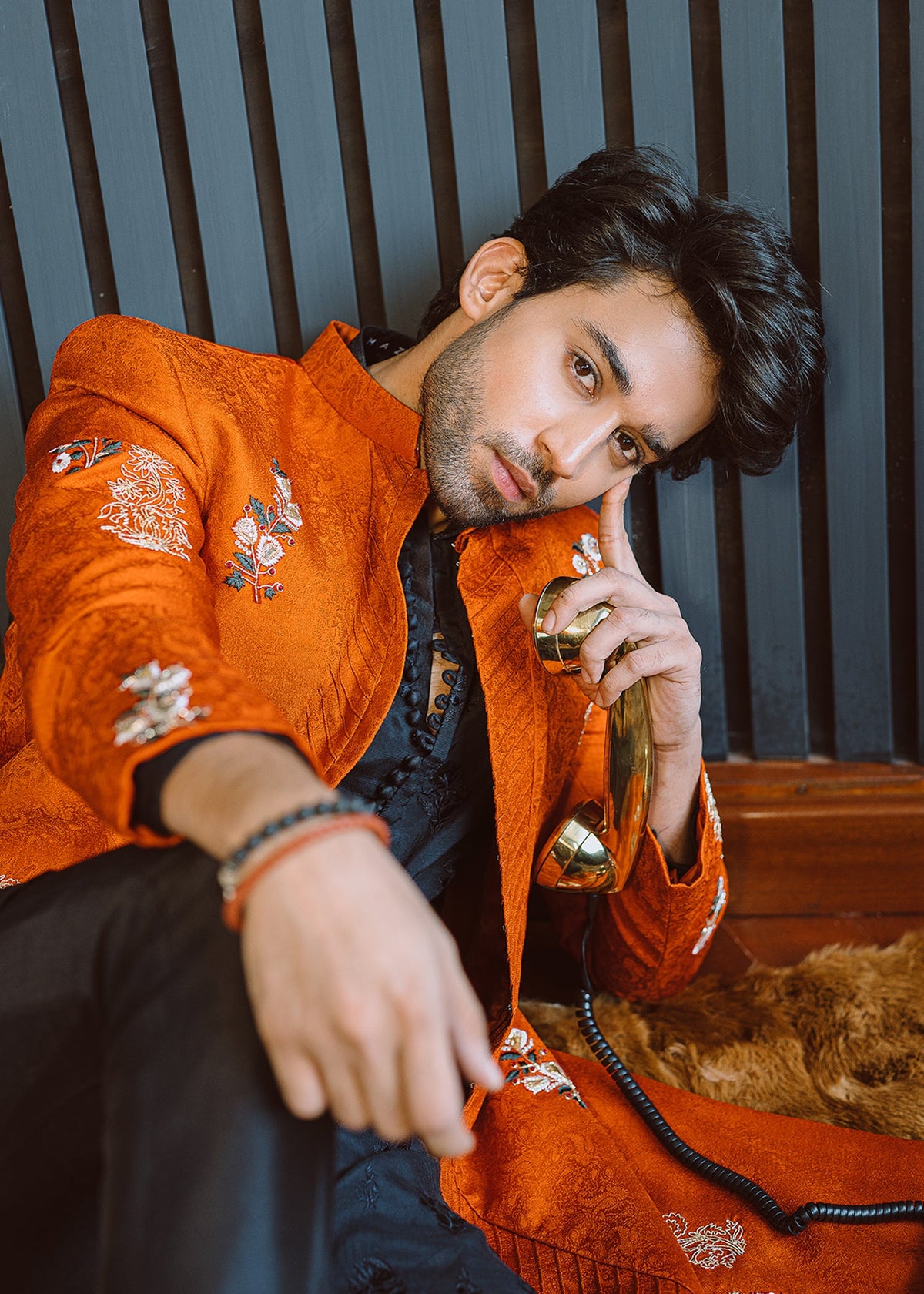 Pumpkin Spice by Sadaf Fawad Khan — side view | SFK Menswear