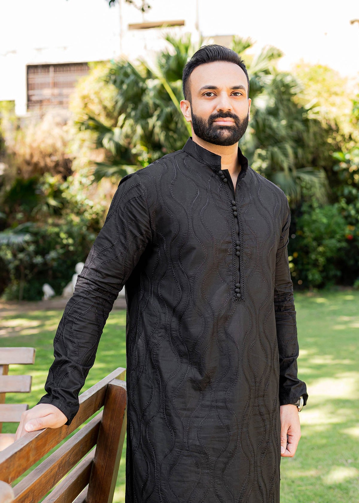 Nightfall by Sadaf Fawad Khan — side view | SFK Menswear