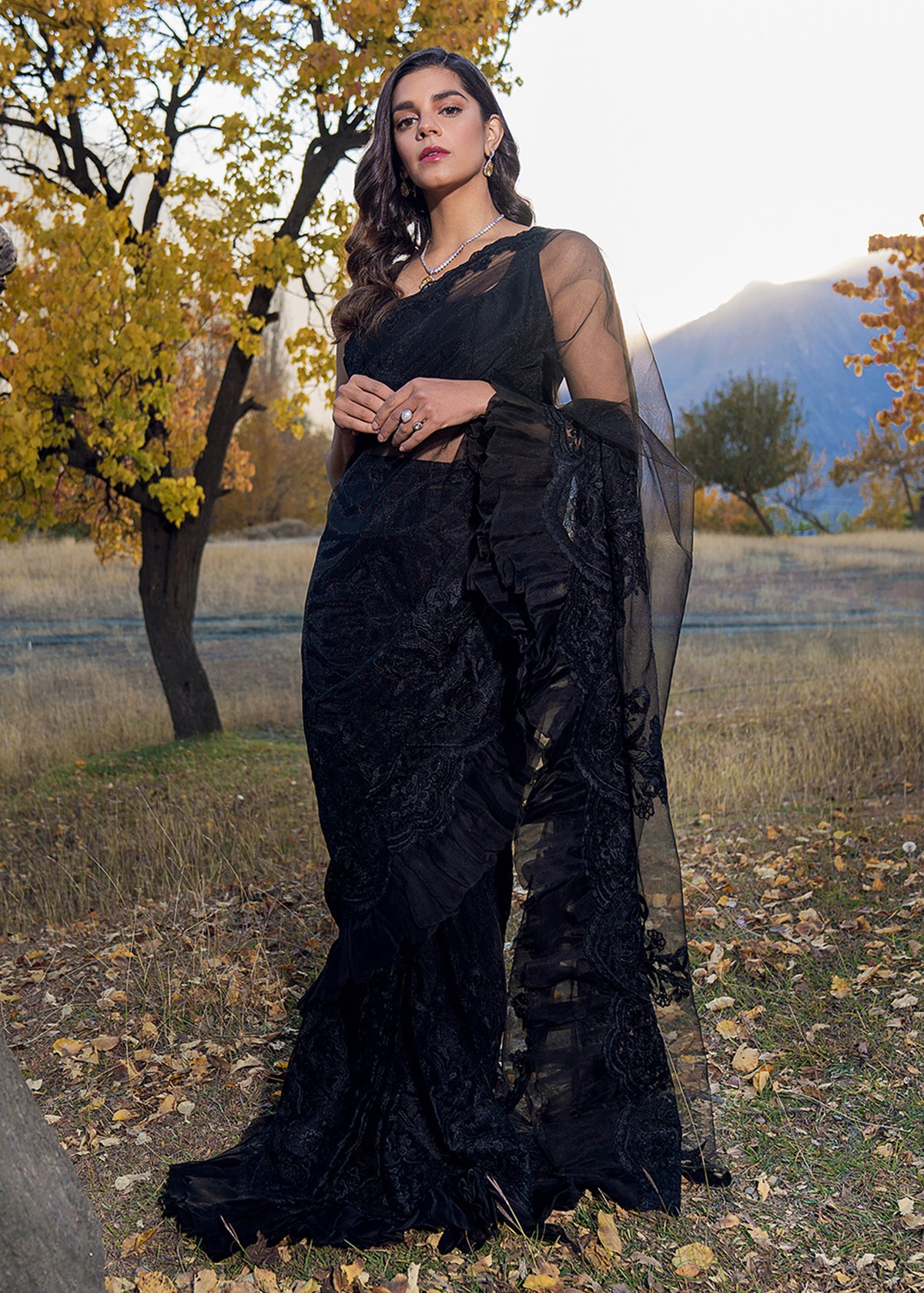 Black Jade by Sadaf Fawad Khan — side view | SFK Formal