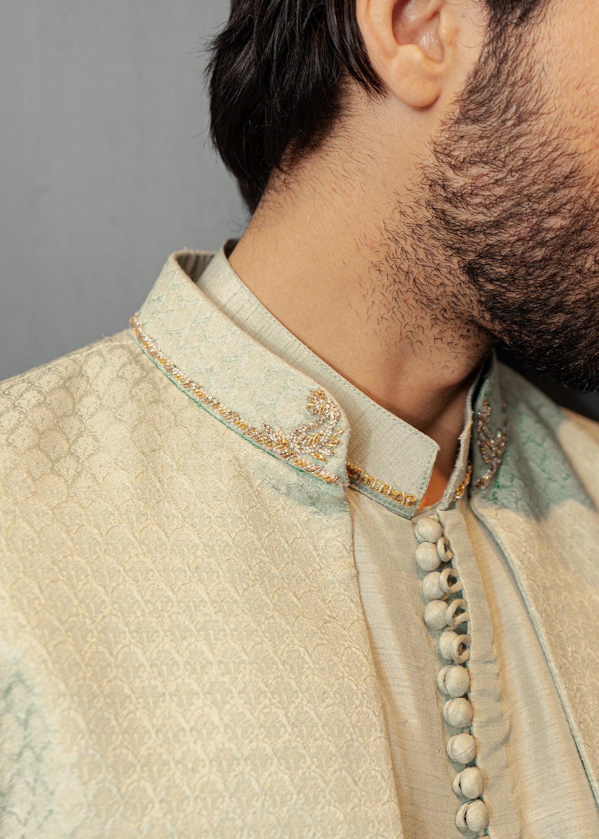 Seafoam Green by Sadaf Fawad Khan — close-up view | SFK Menswear