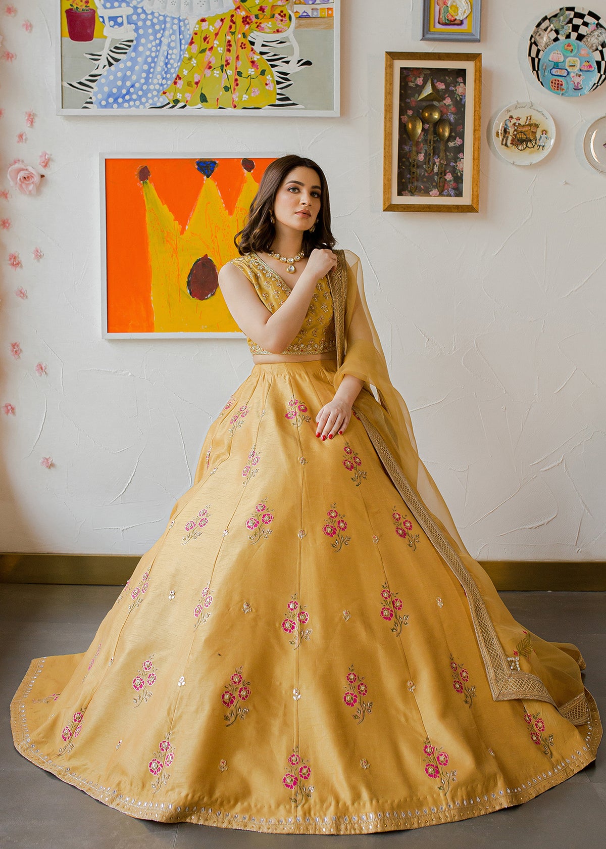 Yellow Island by Sadaf Fawad Khan — full length view | SFK Formal