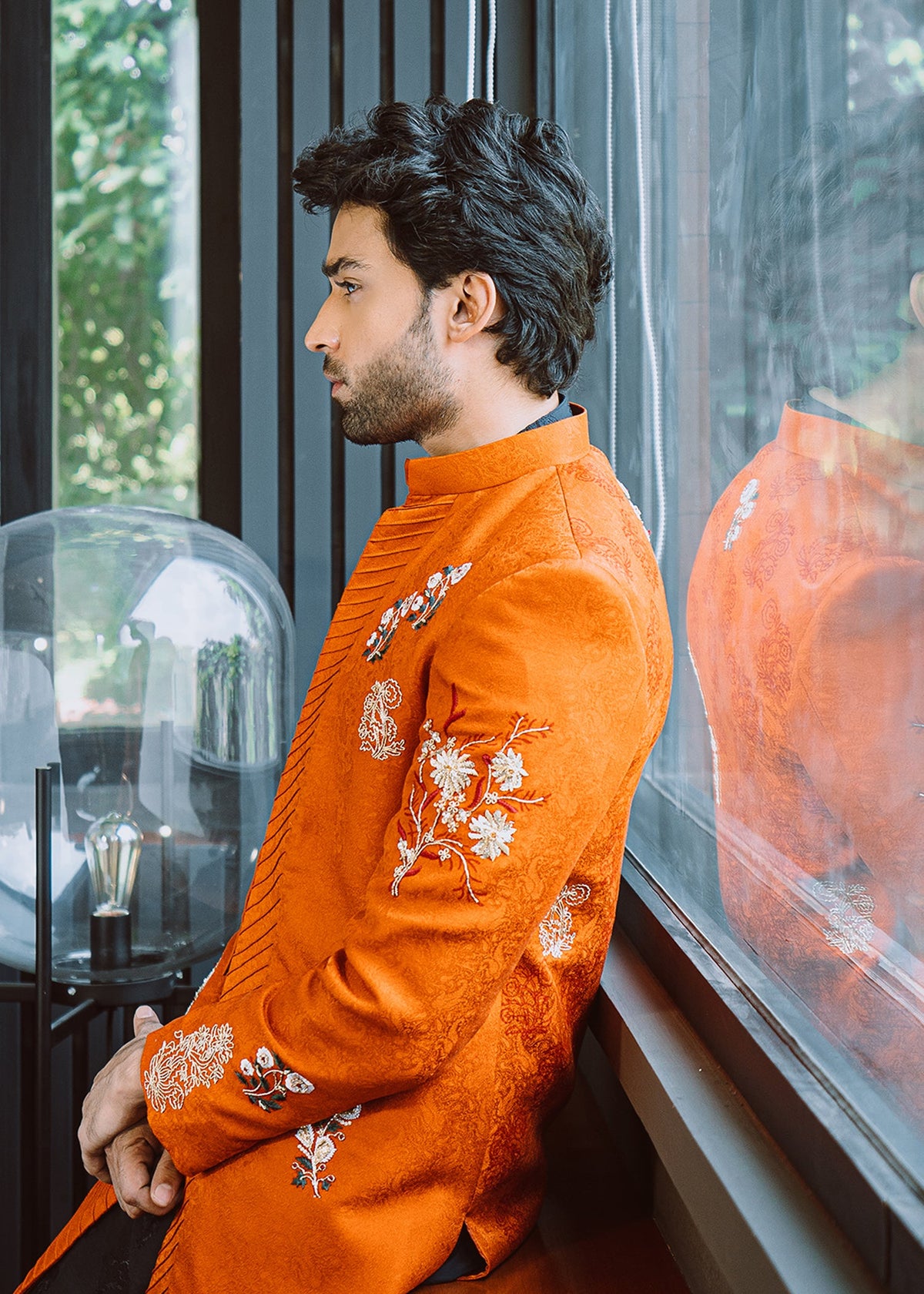 Pumpkin Spice by Sadaf Fawad Khan — full length view | SFK Menswear