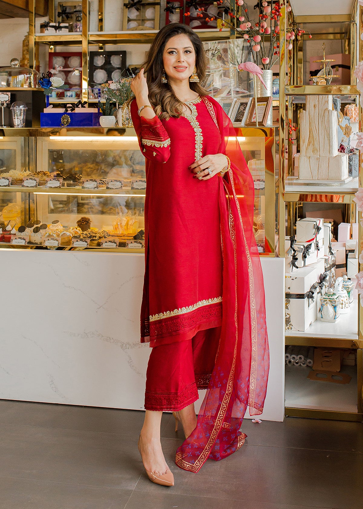 Scarlet by Sadaf Fawad Khan — side view | SFK Formal