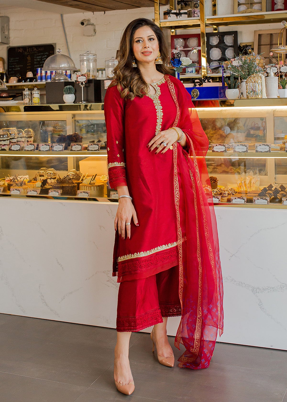 Scarlet by Sadaf Fawad Khan — detail view | SFK Formal