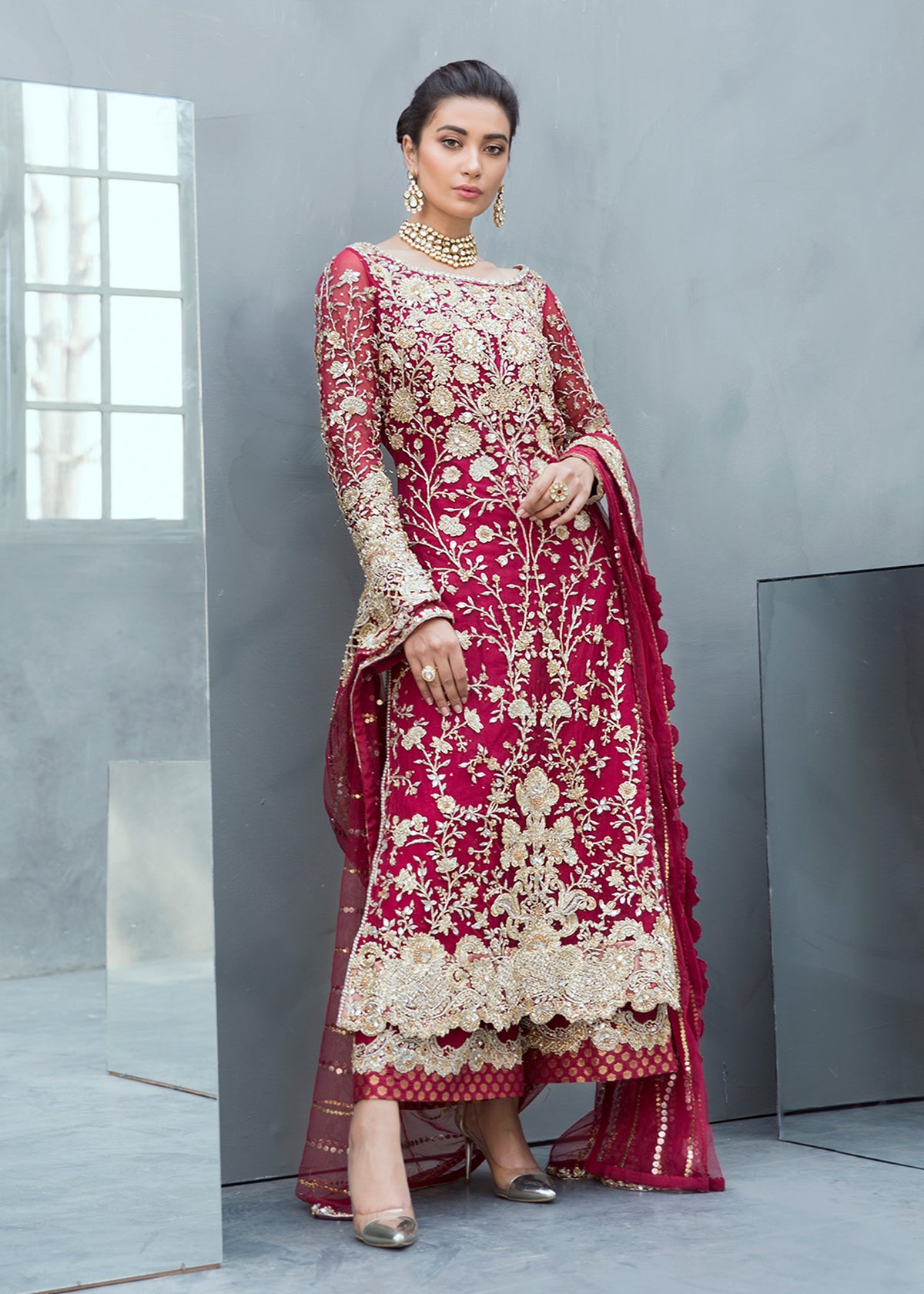 Rose by Sadaf Fawad Khan — Pink Rose Embellished Formal Outfit | SFK Formal