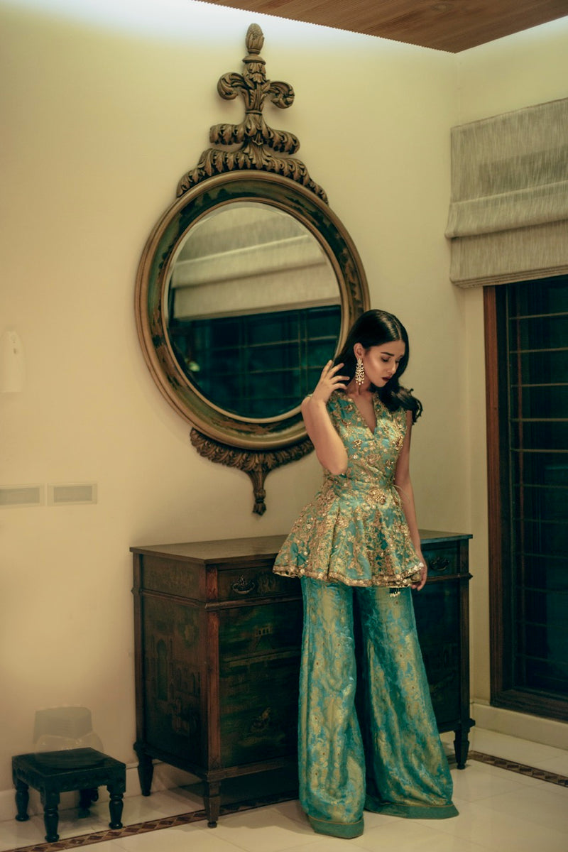 Bejewelled Peplum by Sadaf Fawad Khan — detail view | SFK Formal