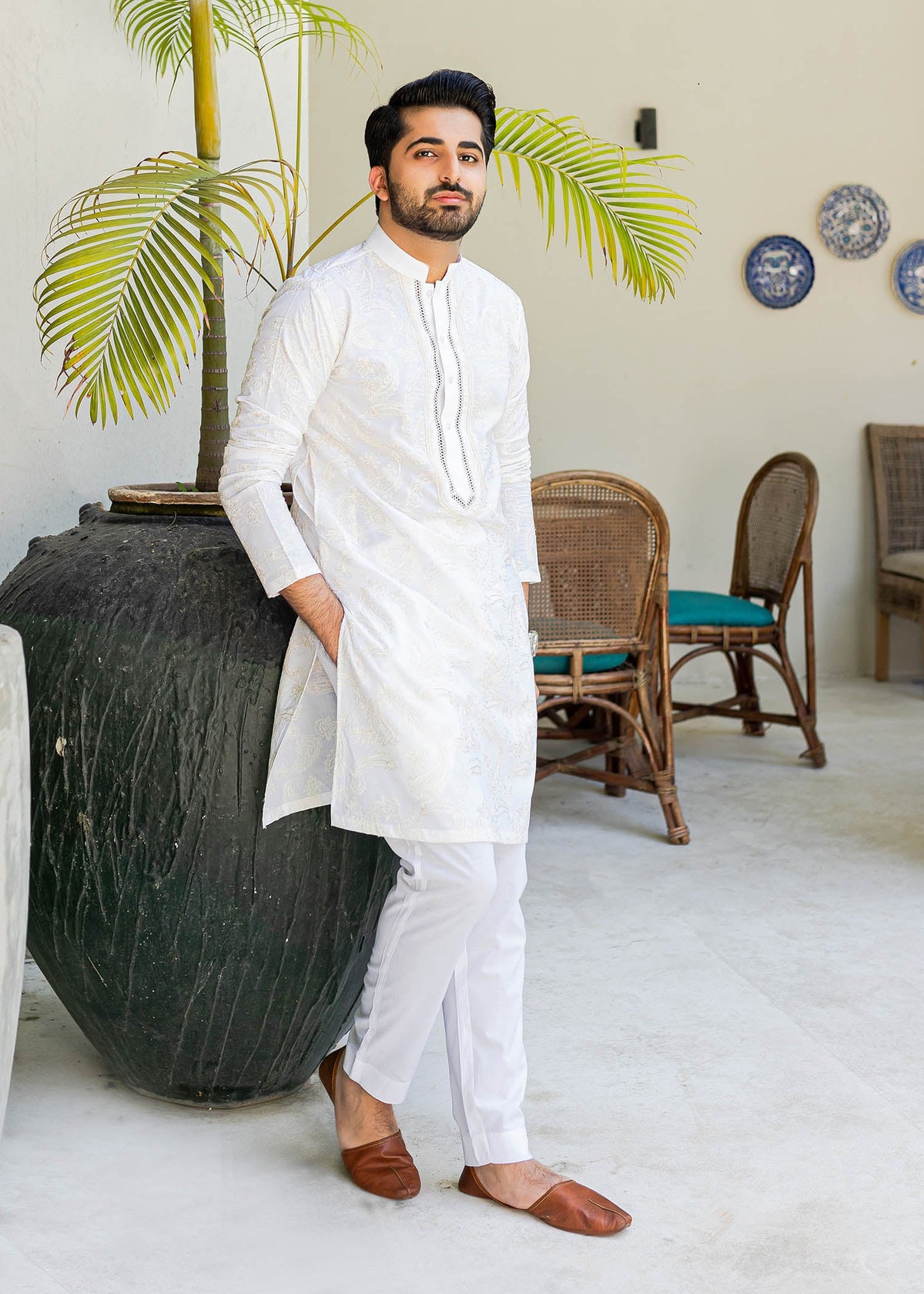 Pacific Pearl by Sadaf Fawad Khan — side view | SFK Menswear