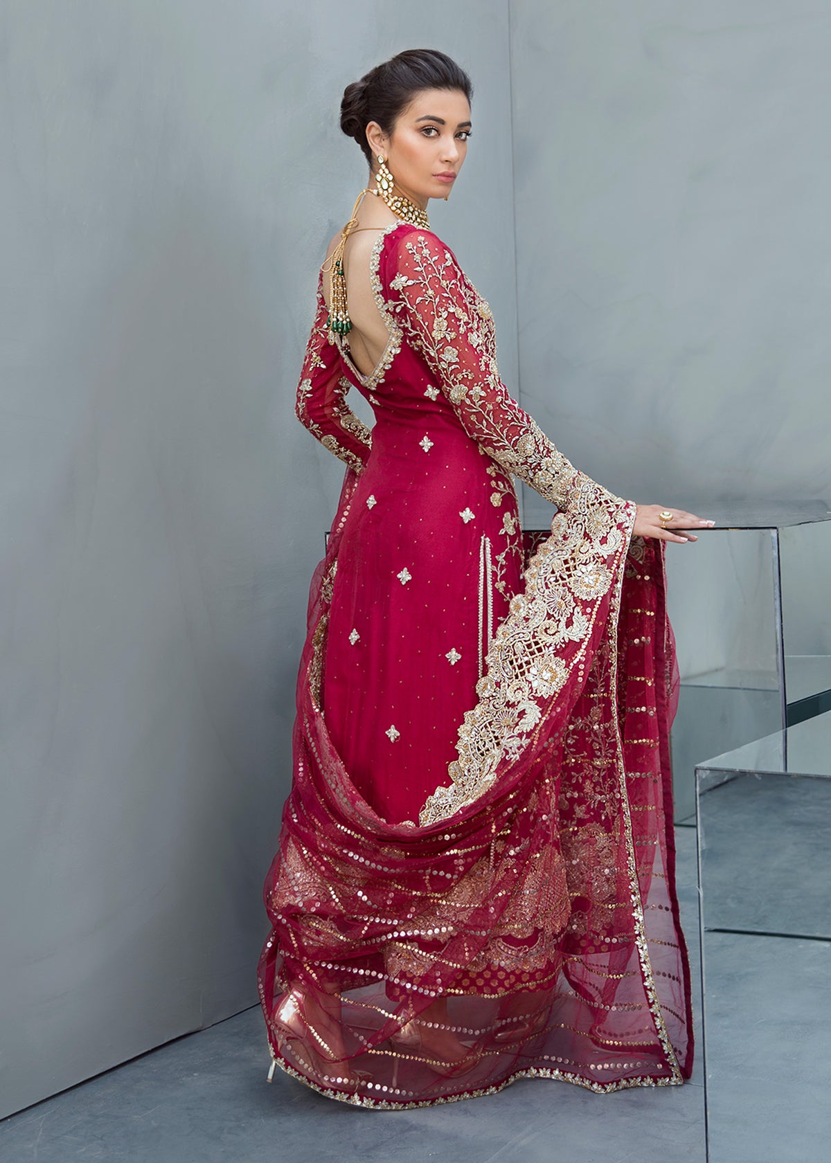Rose by Sadaf Fawad Khan — side view | SFK Formal