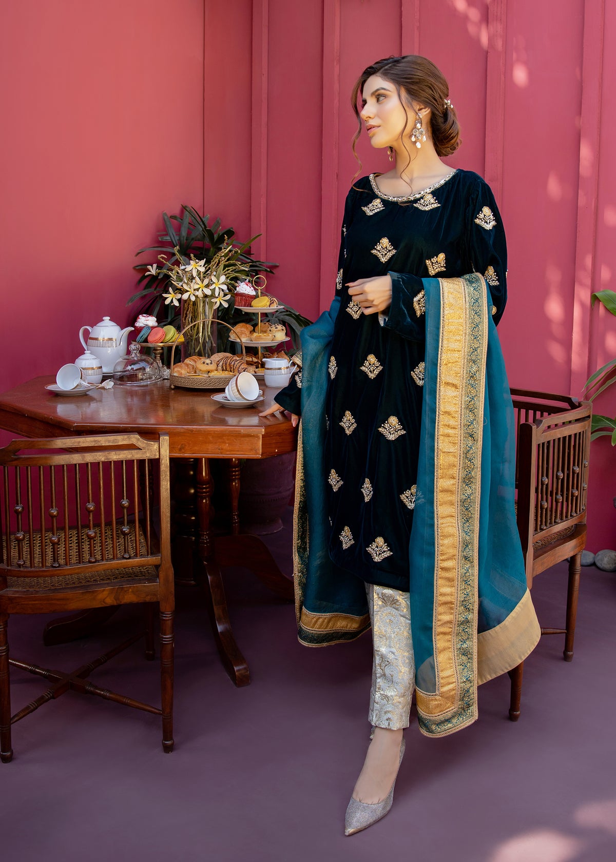 Azure Fantasy by Sadaf Fawad Khan — Azure Embellished Pret Outfit | SFK Pret