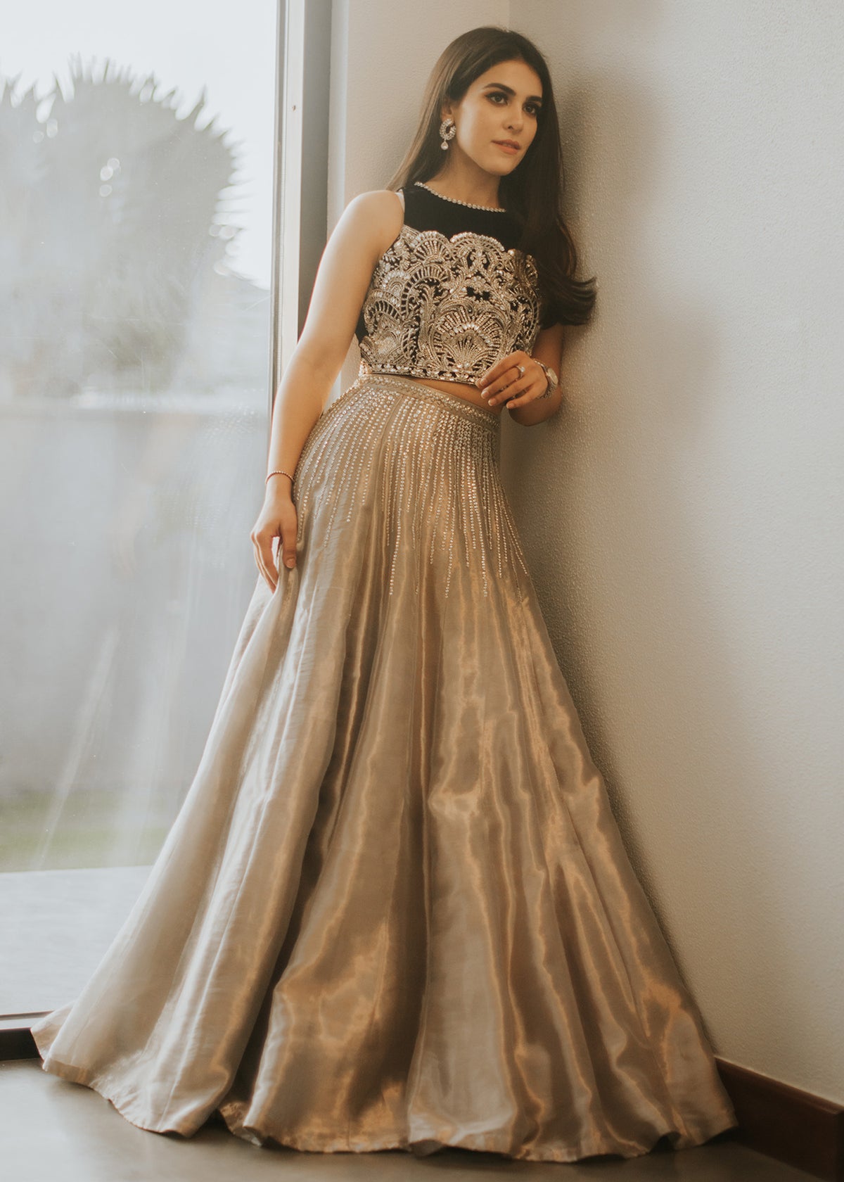 Midnight Waterfall by Sadaf Fawad Khan — Deep Blue Embellished Formal Outfit | SFK Formal