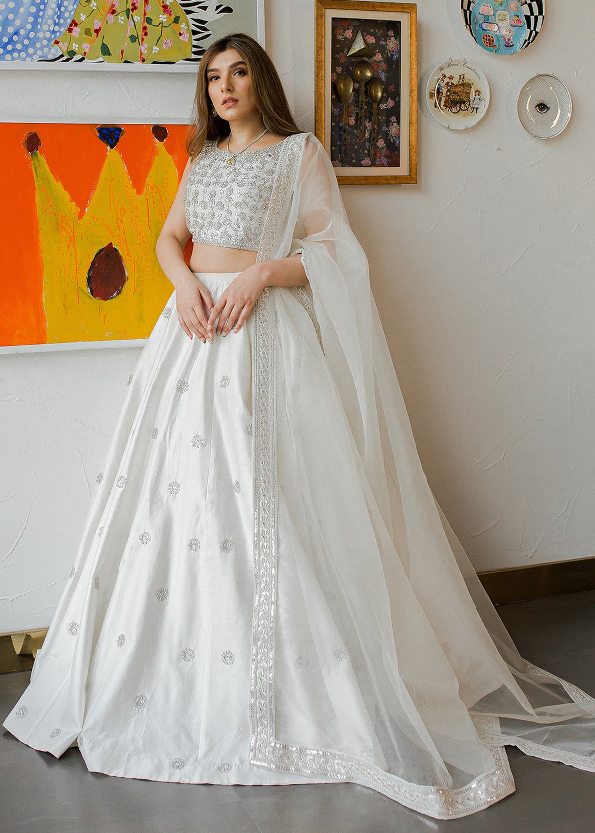 Silver Cloud by Sadaf Fawad Khan — Silver Embellished Formal Outfit | SFK Formal