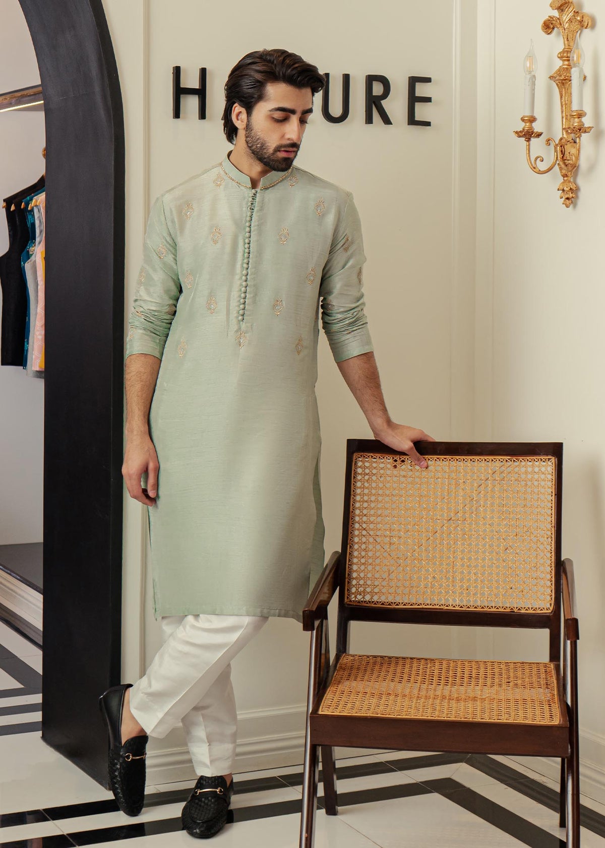 Morning Mist by Sadaf Fawad Khan — full length view | SFK Menswear