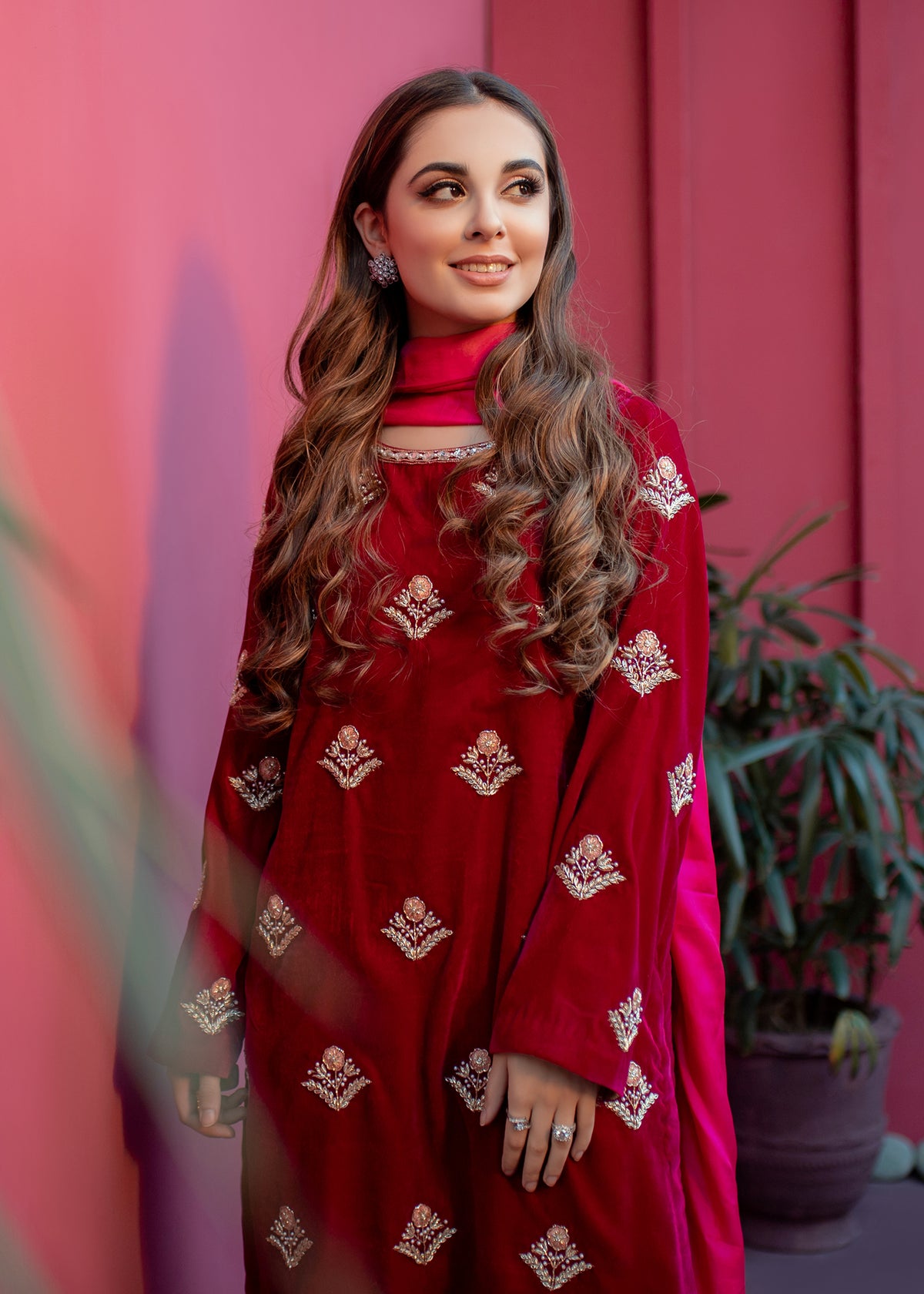 Wild Rose by Sadaf Fawad Khan — Pink Embellished Pret Outfit | SFK Pret