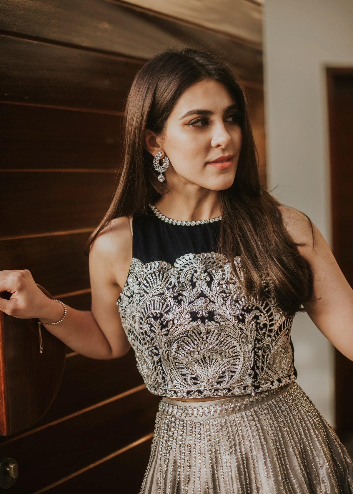 Midnight Waterfall by Sadaf Fawad Khan — side view | SFK Formal