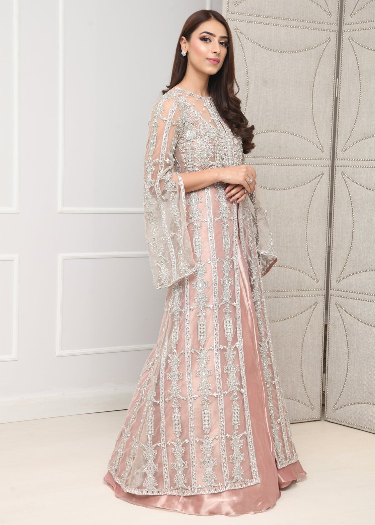 Peach Bloom by Sadaf Fawad Khan — Peach Embellished Formal Outfit | SFK Formal