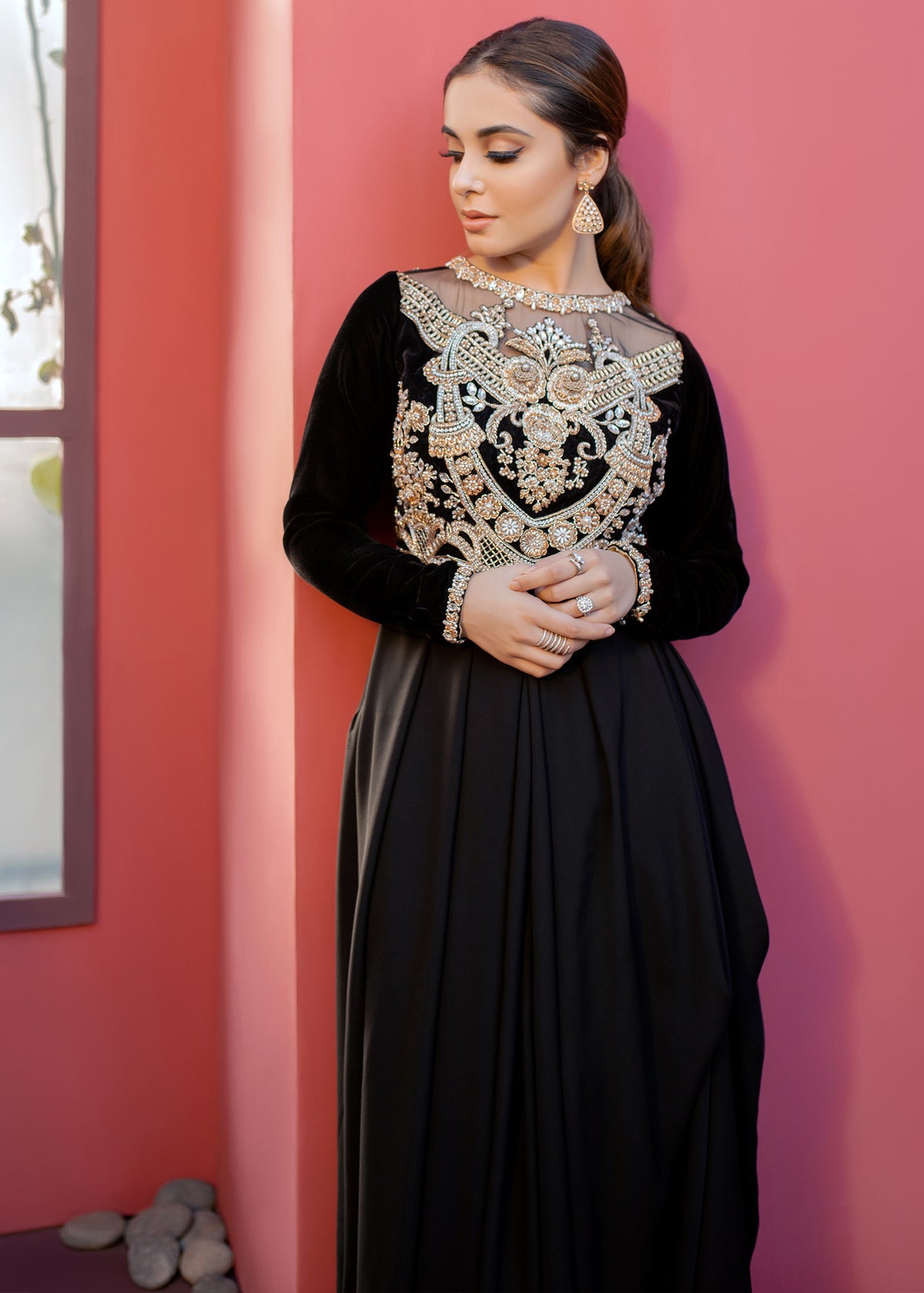 Ebony Glory by Sadaf Fawad Khan — detail view | SFK Formal