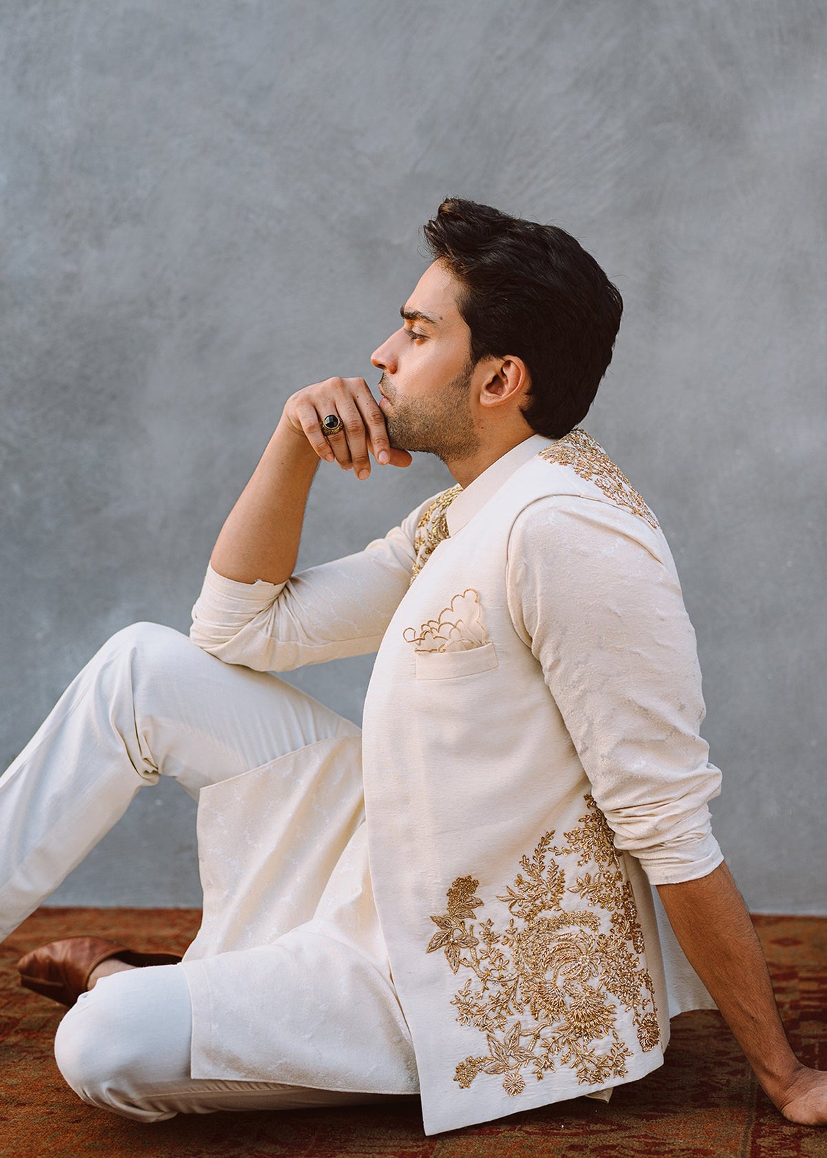 Tibetan Jasmine by Sadaf Fawad Khan — full length view | SFK Menswear