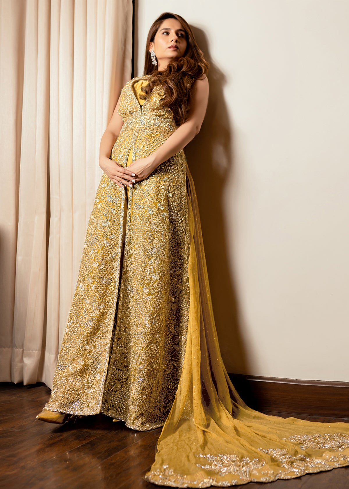 Sun Conure by Sadaf Fawad Khan — Yellow Embellished Formal Outfit | SFK Formal
