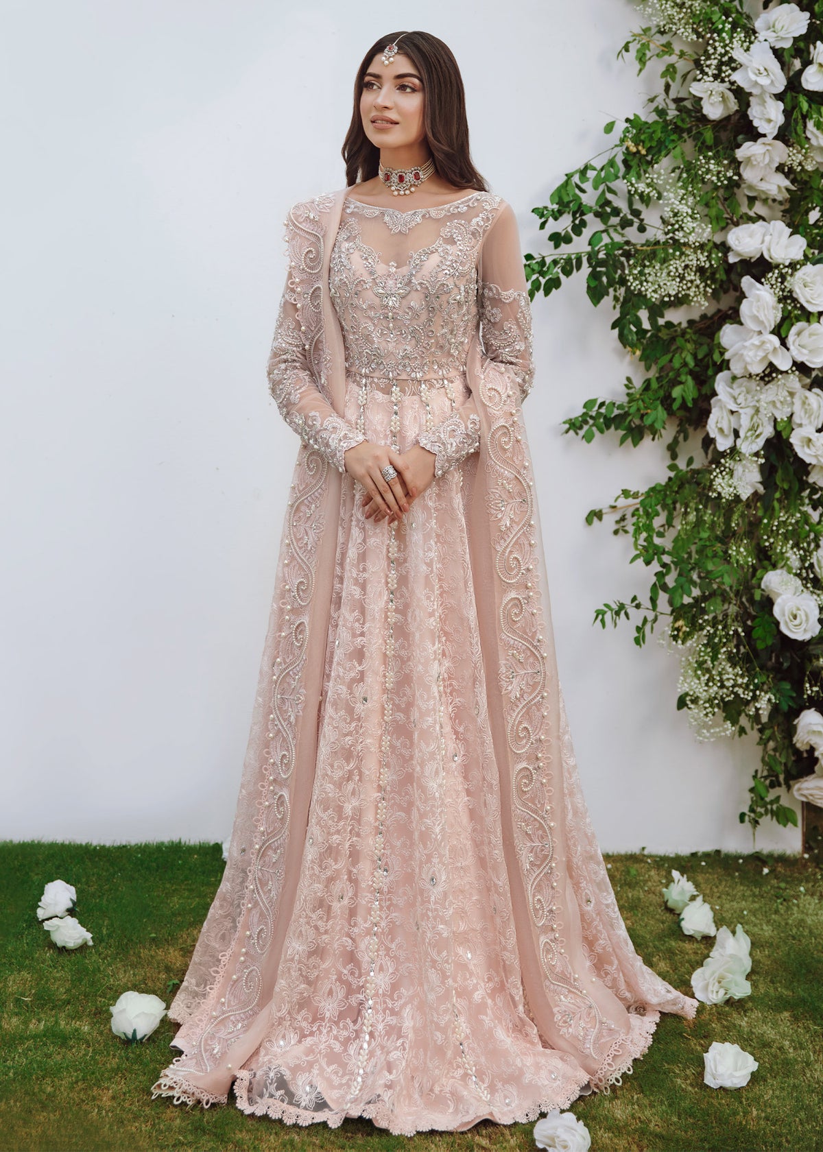 Pink Love by Sadaf Fawad Khan — Pink Embellished Formal Outfit | SFK Formal