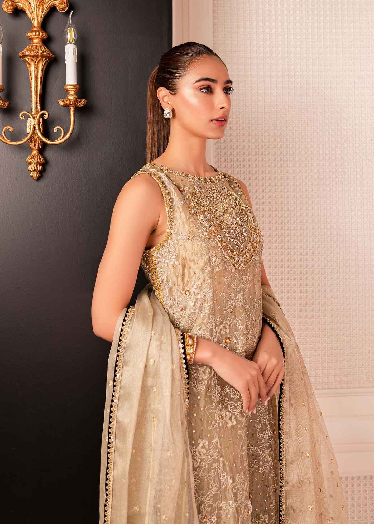 Hazelnut by Sadaf Fawad Khan — full length view | SFK Formal
