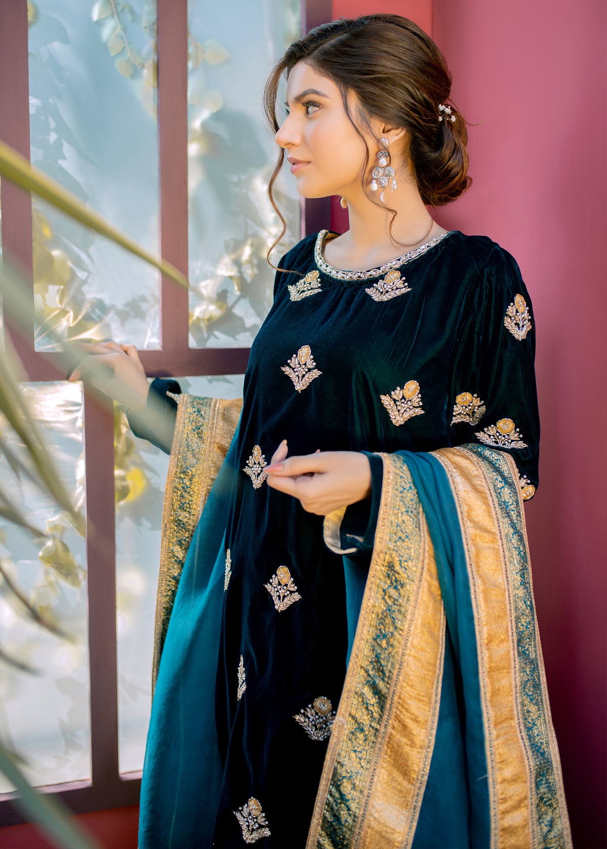 Azure Fantasy by Sadaf Fawad Khan — detail view | SFK Pret