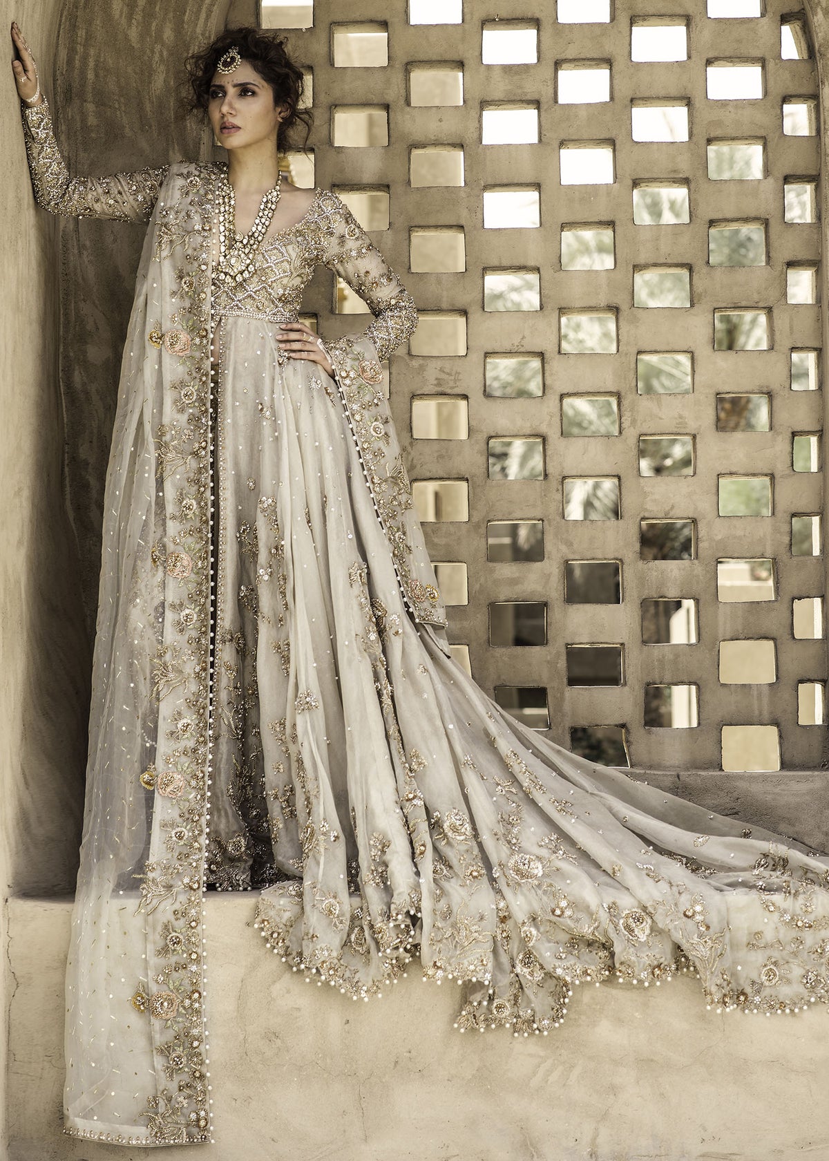 Ivory Vintage by Sadaf Fawad Khan — Ivory Embellished Formal Outfit | SFK Formal