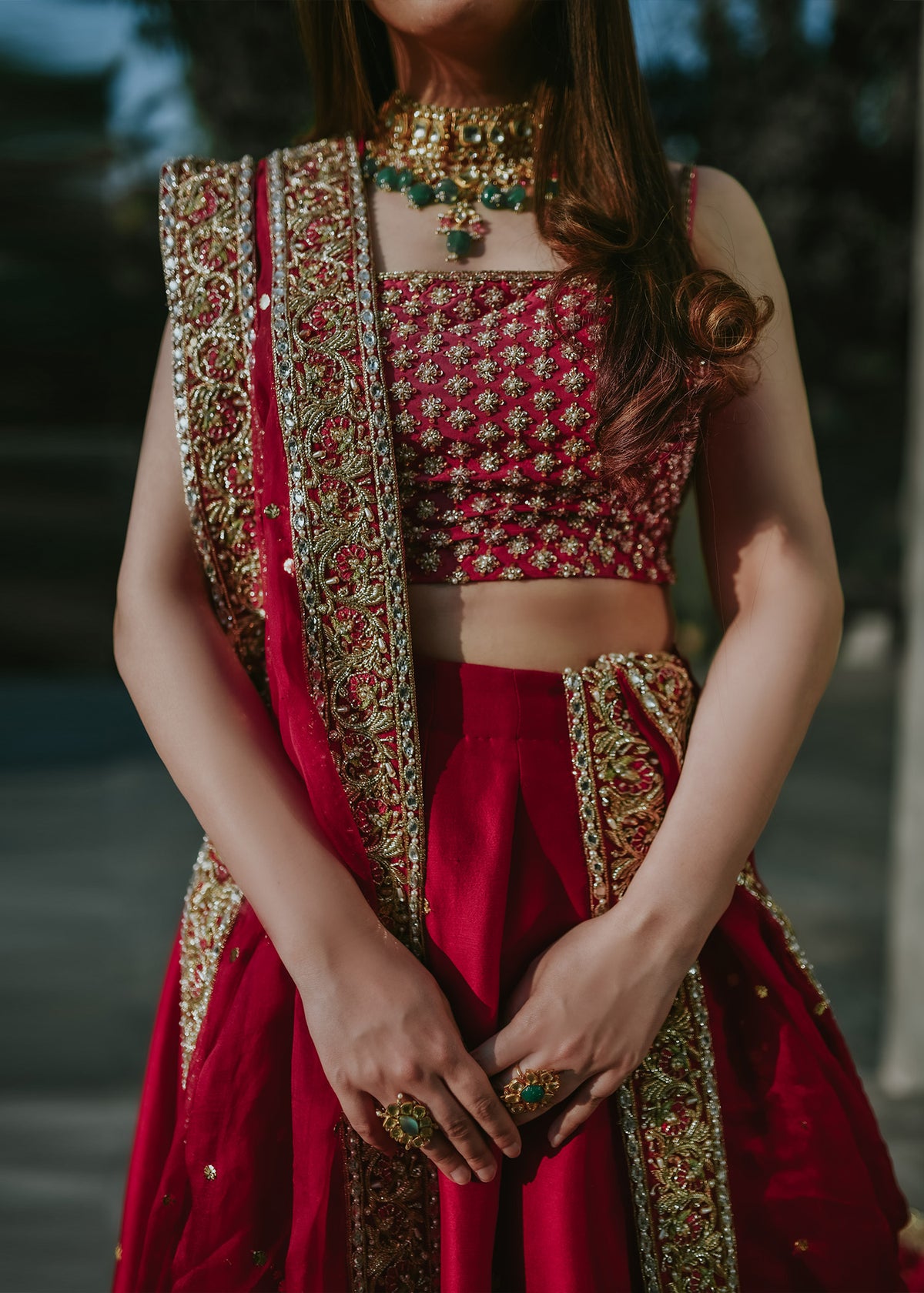 Majestic Red by Sadaf Fawad Khan — side view | SFK Formal