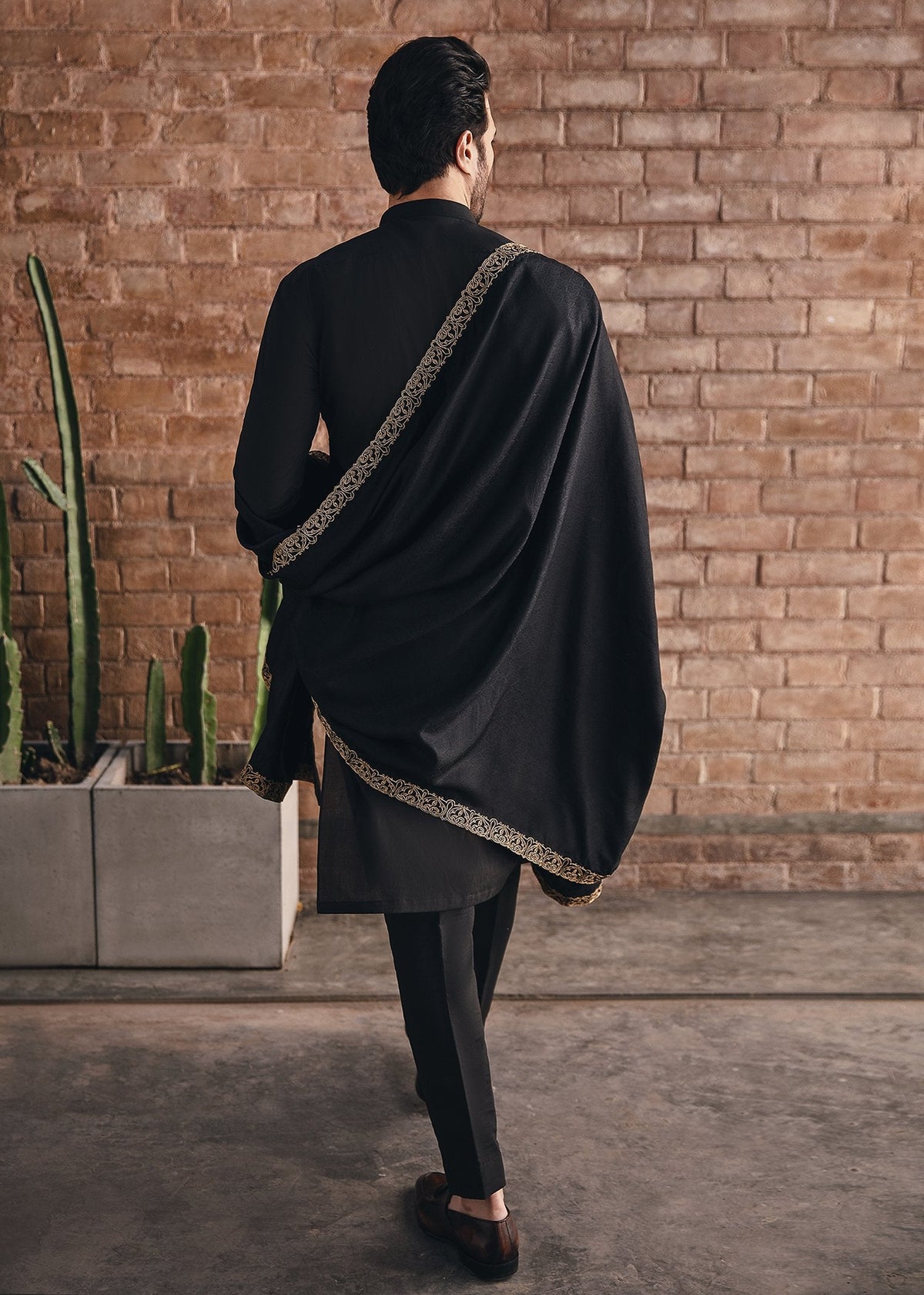 Charcoal Shawl by Sadaf Fawad Khan — detail view | SFK