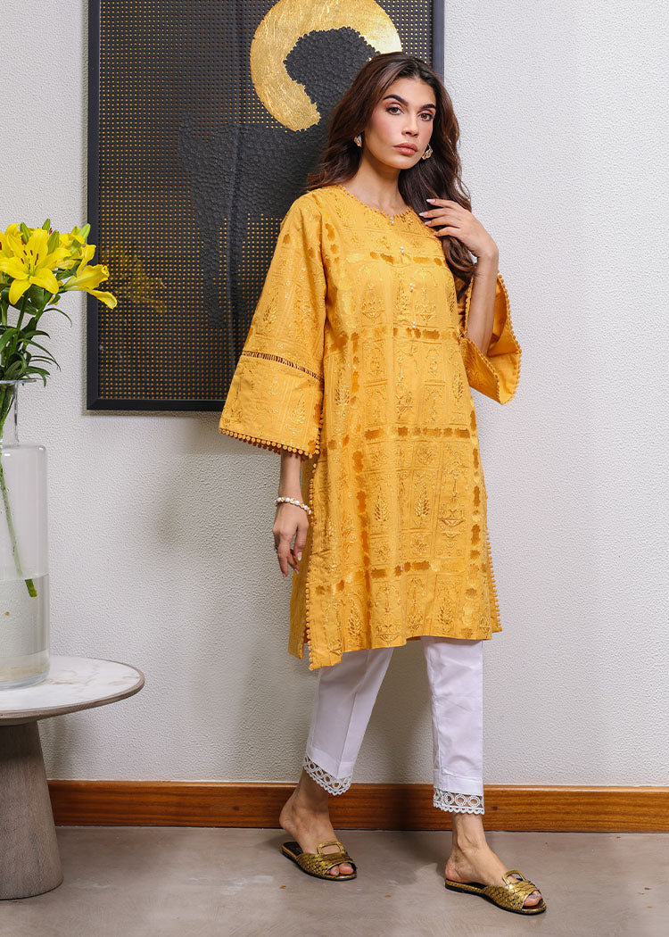 Sunflower by Sadaf Fawad Khan — Sunflower Yellow Embellished Formal Outfit | SFK Formal