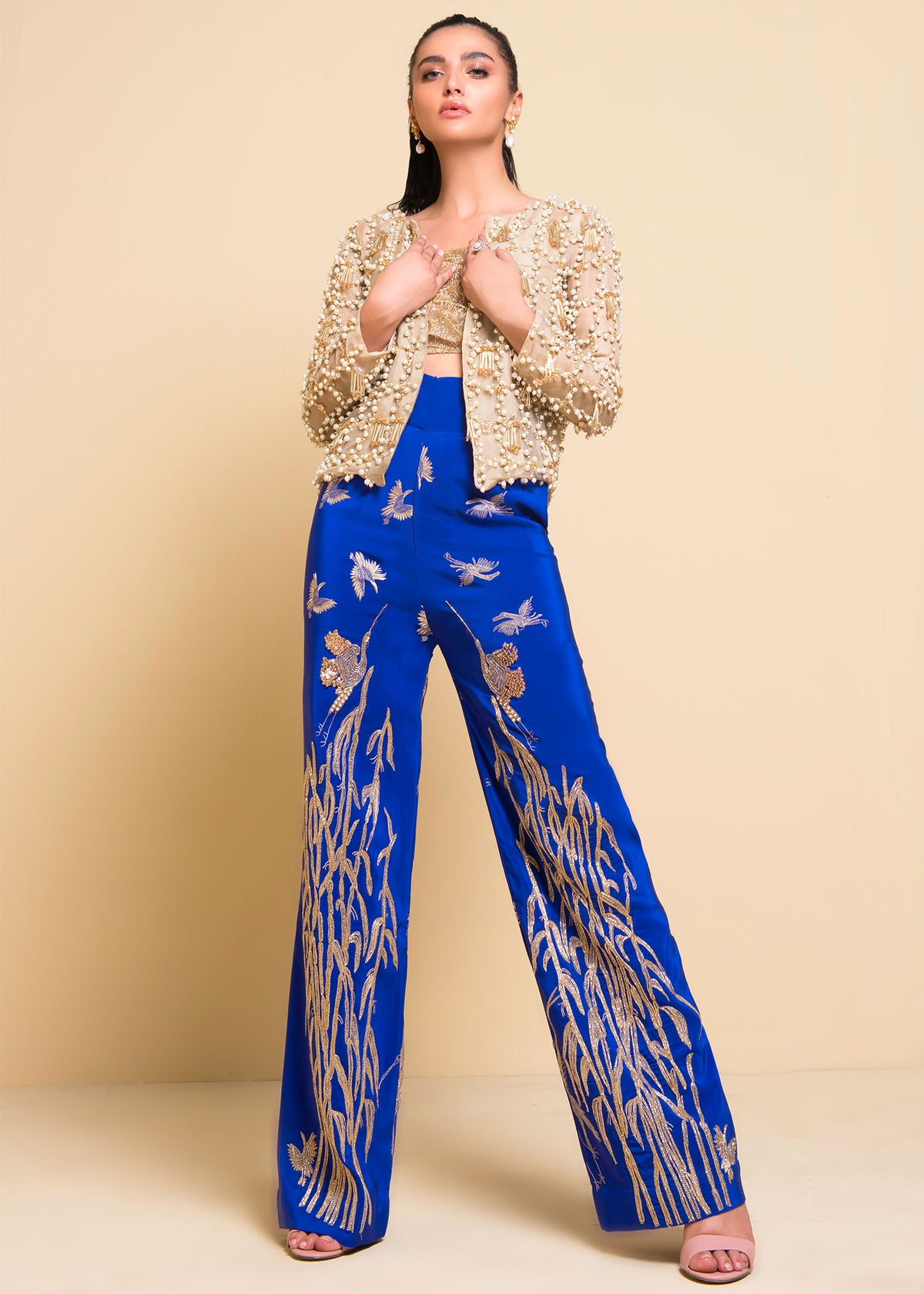 Cobalt Luster by Sadaf Fawad Khan — full length view | SFK Formal