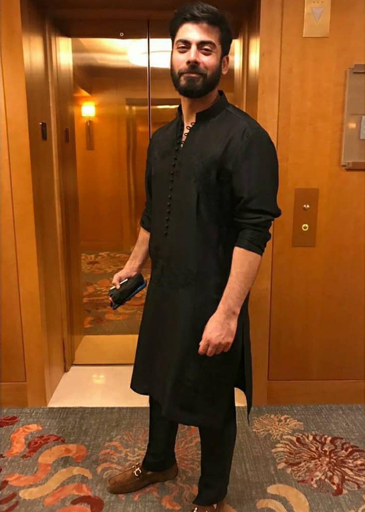 Ebony by Sadaf Fawad Khan — Black Embellished Pret Kurta | SFK Pret