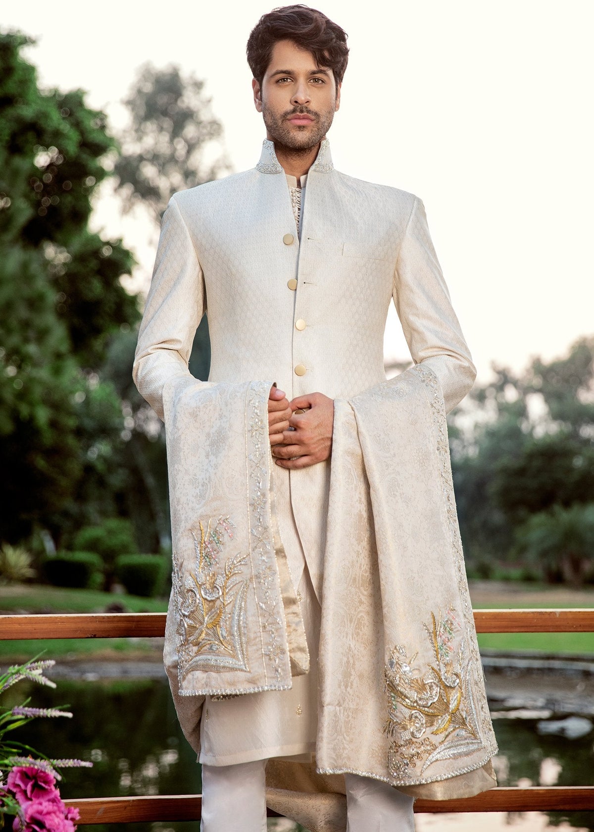 Sun Set Shawl by Sadaf Fawad Khan — Luxury Embellished Sun Set Shawl | SFK