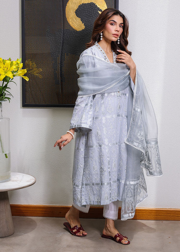 Cloudy Blue by Sadaf Fawad Khan — Blue Embellished Formal Outfit | SFK Formal